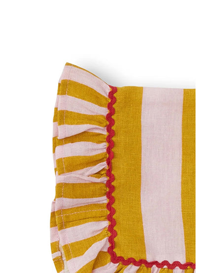 Striped tablecloth ruffle Kitchen linen