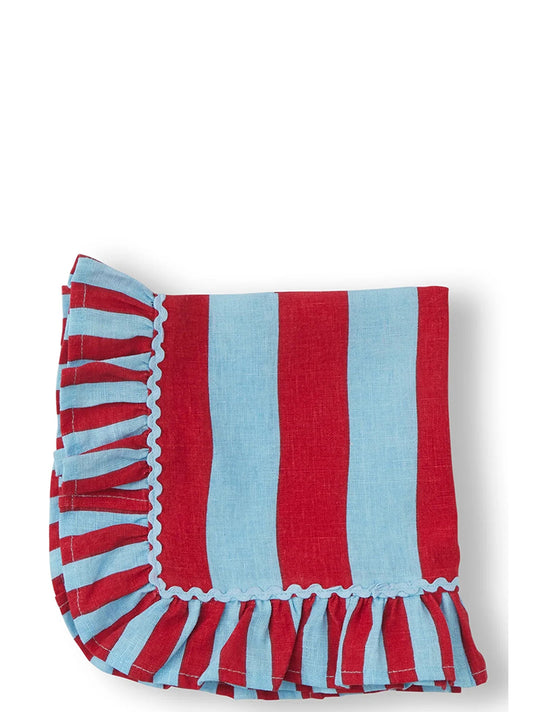 Striped tablecloth ruffle Kitchen linen
