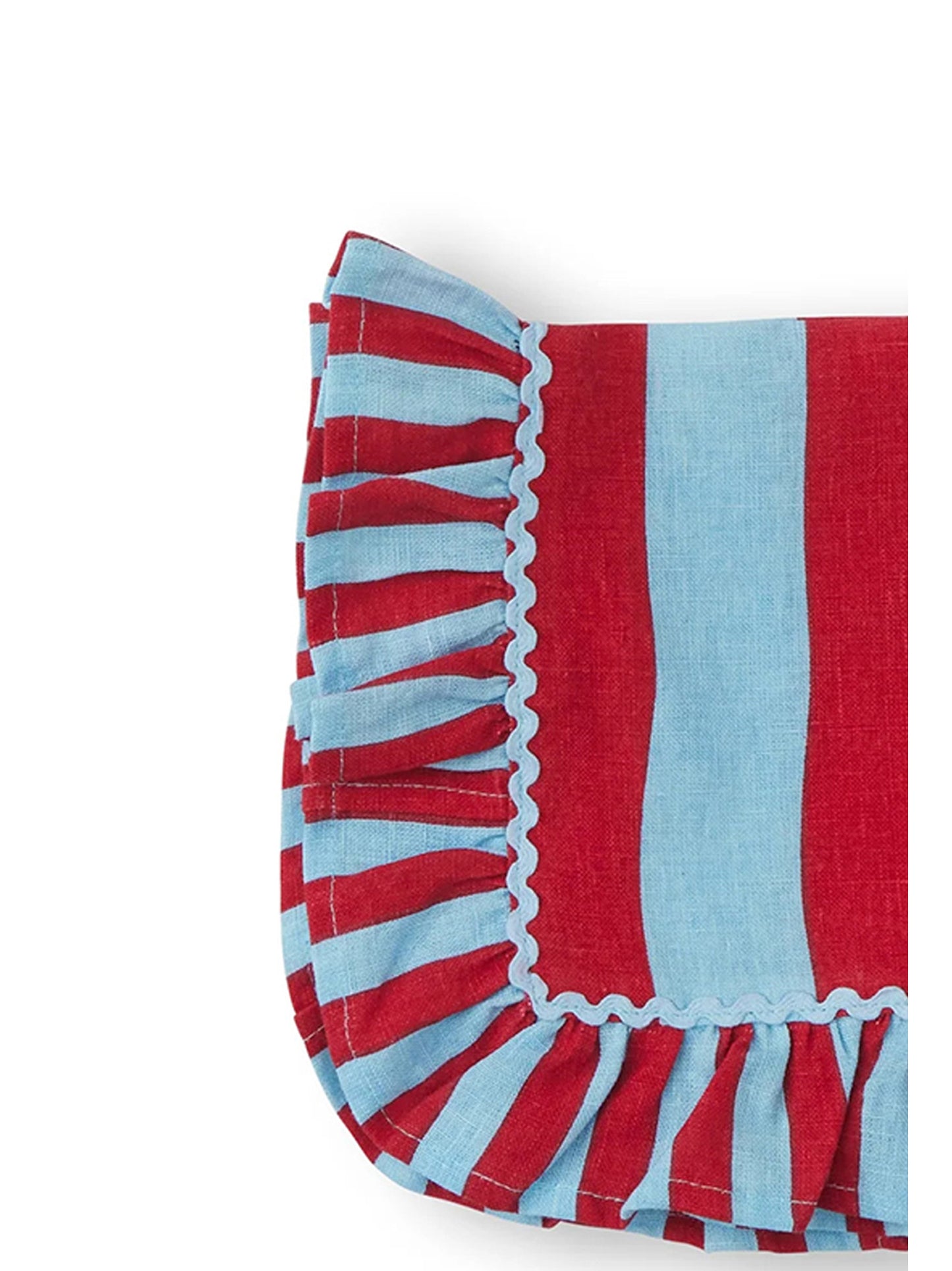 Striped tablecloth ruffle Kitchen linen