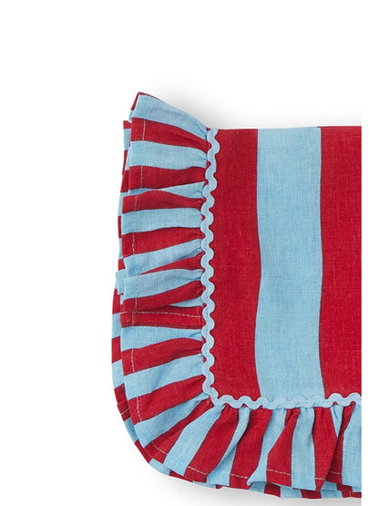 Striped tablecloth ruffle Kitchen linen