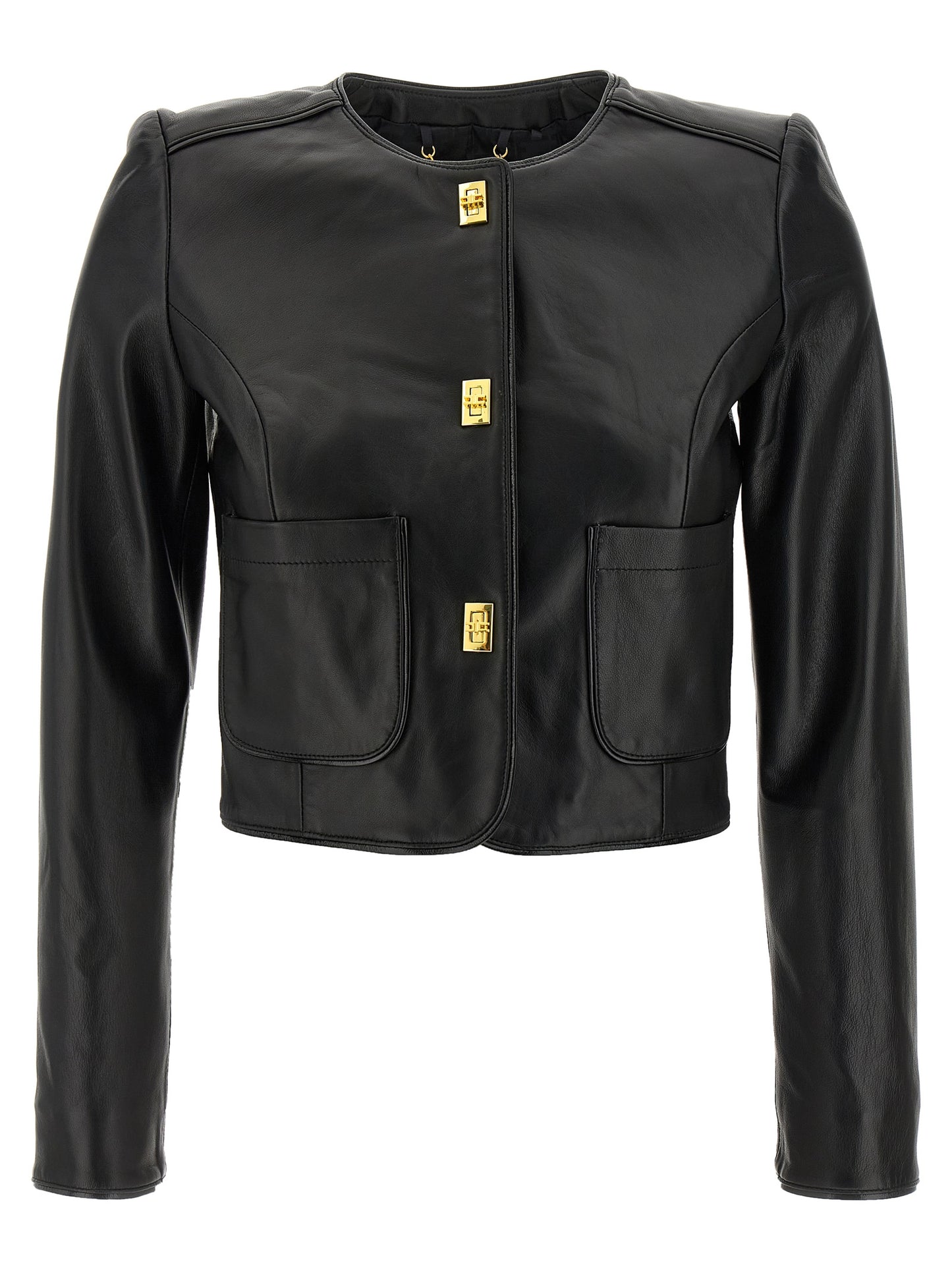 Cropped leather jacket Down jacket, Parka, Casual jackets
