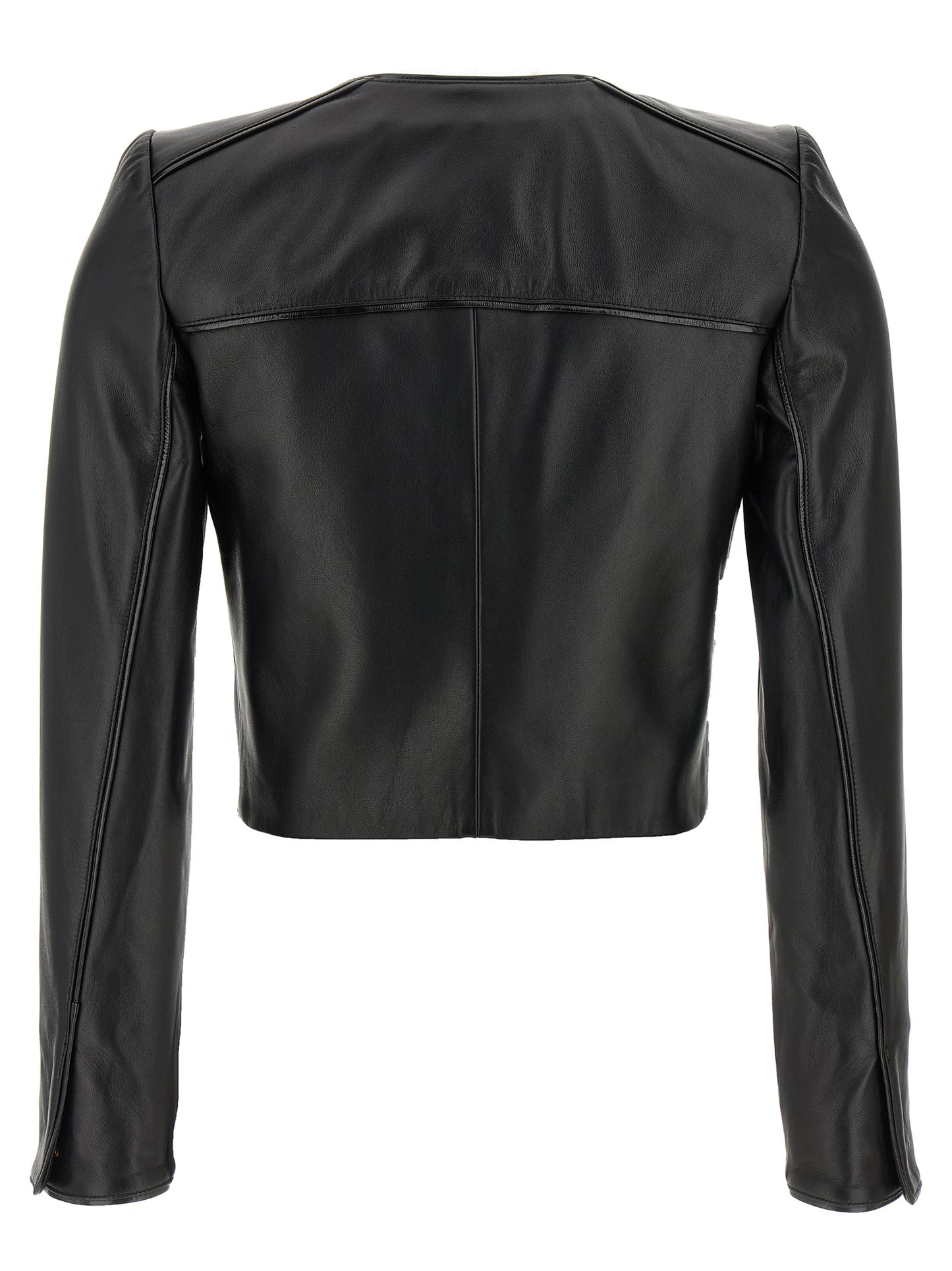Cropped leather jacket Down jacket, Parka, Casual jackets