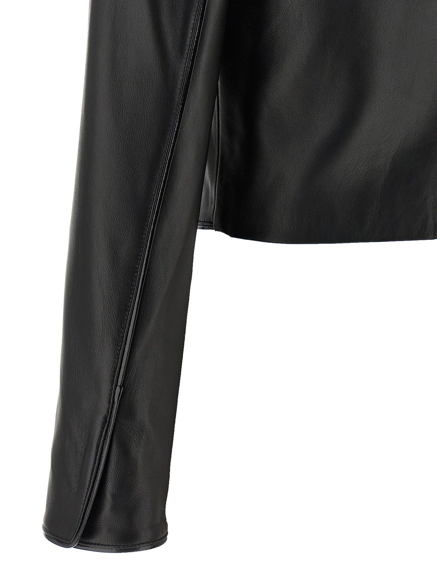 Cropped leather jacket Down jacket, Parka, Casual jackets