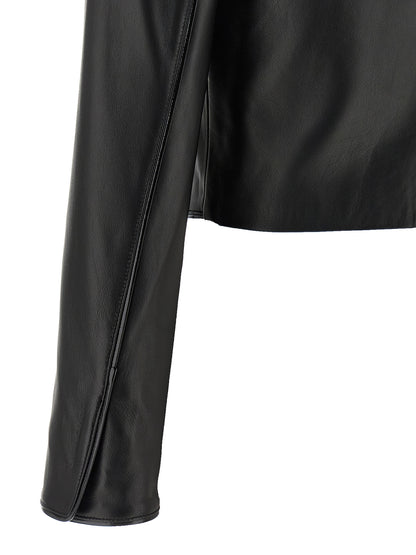 Cropped leather jacket Down jacket, Parka, Casual jackets