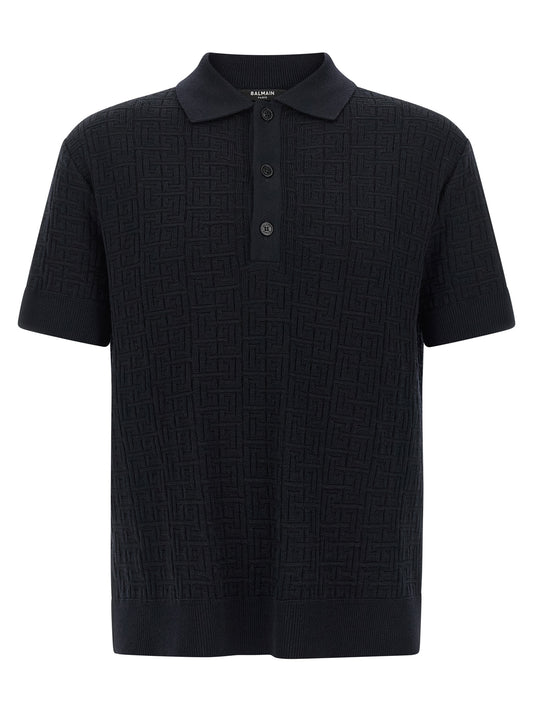 'Monogram' knit polo shirt Polo