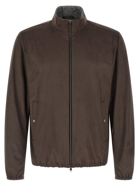 Suede effect jacket Down jacket, Parka, Casual jackets