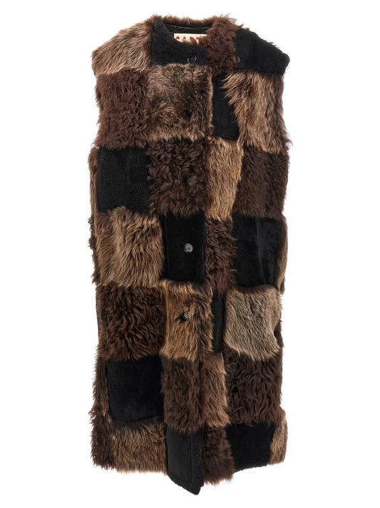 Long shearling vest Gilet