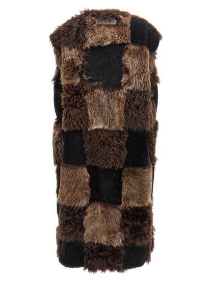 Long shearling vest Gilet