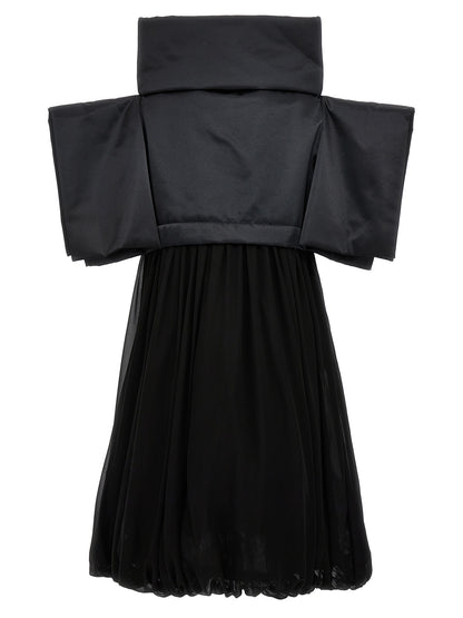 Two-material dress Dresses