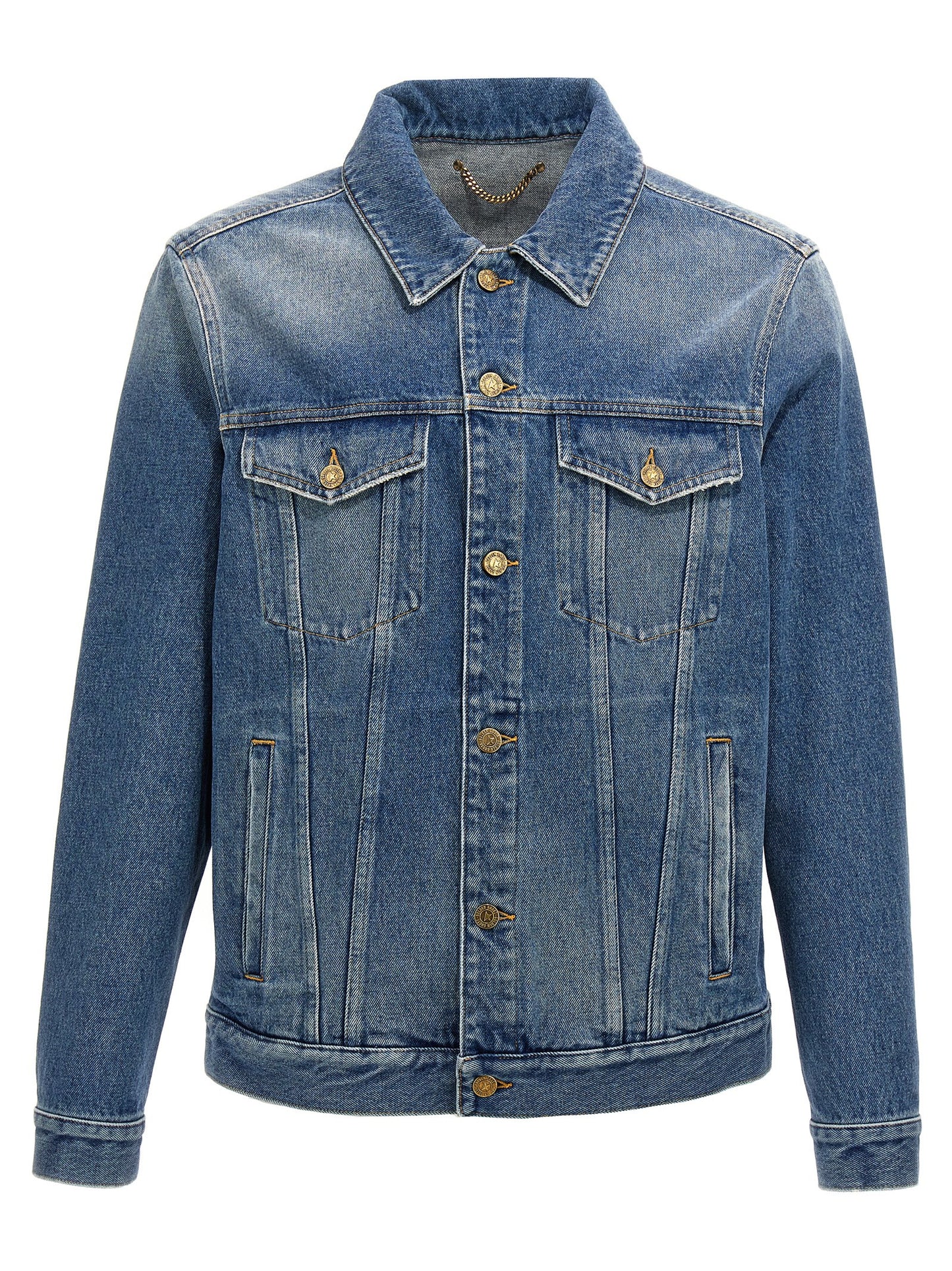 Logo patch denim jacket Casual jackets, parka
