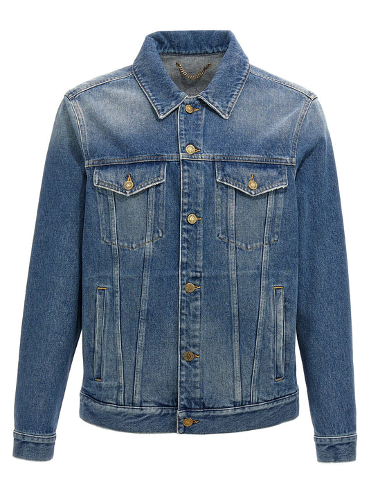 Logo patch denim jacket Casual jackets, parka