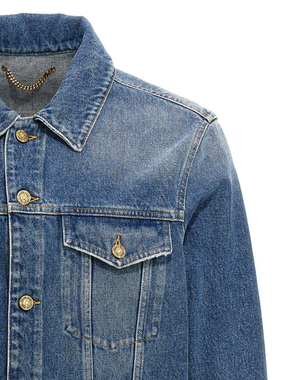Logo patch denim jacket Casual jackets, parka