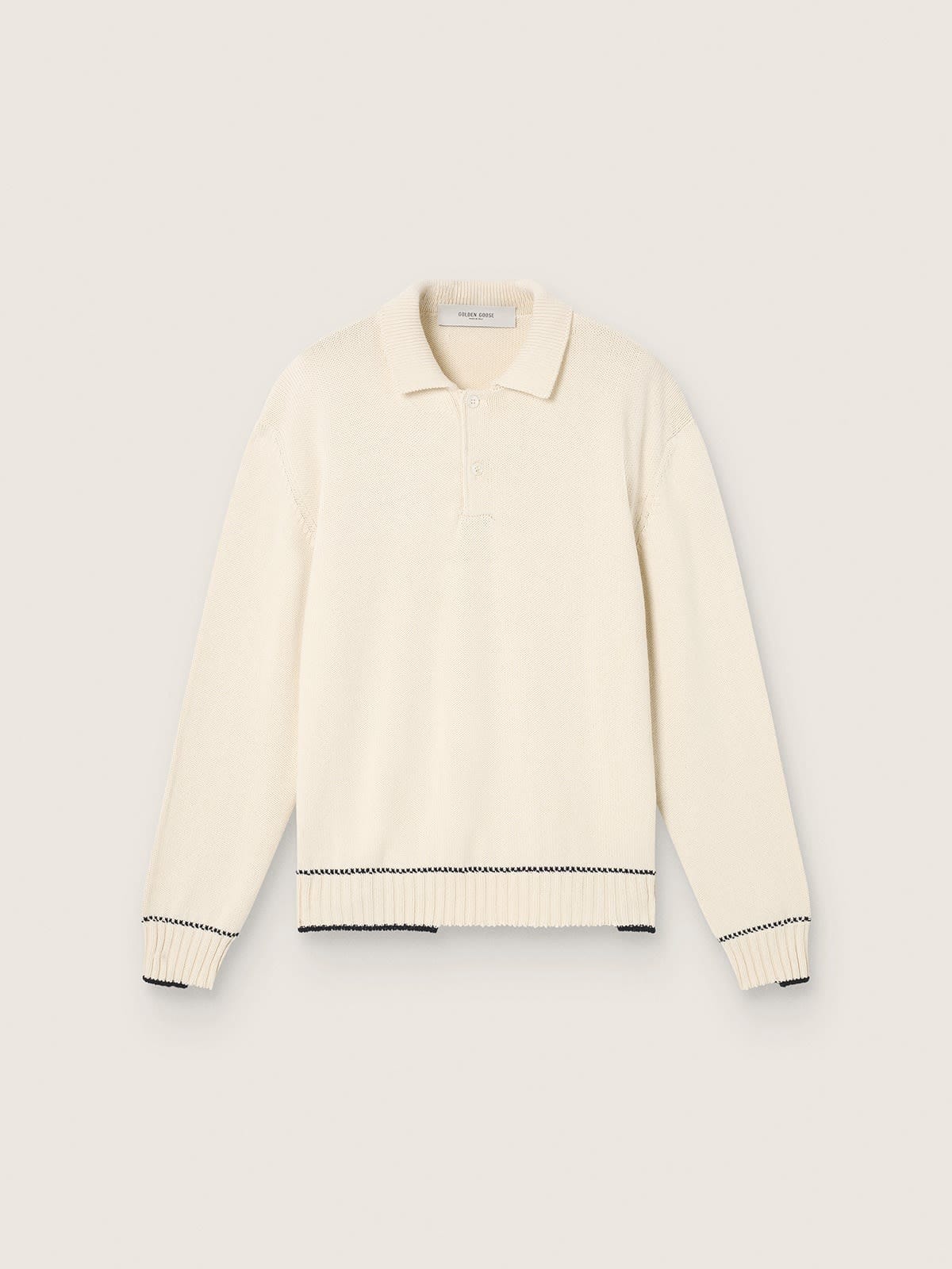 Golden Goose Deluxe Brand Journey m's knit  polo rindley cotton blend with p