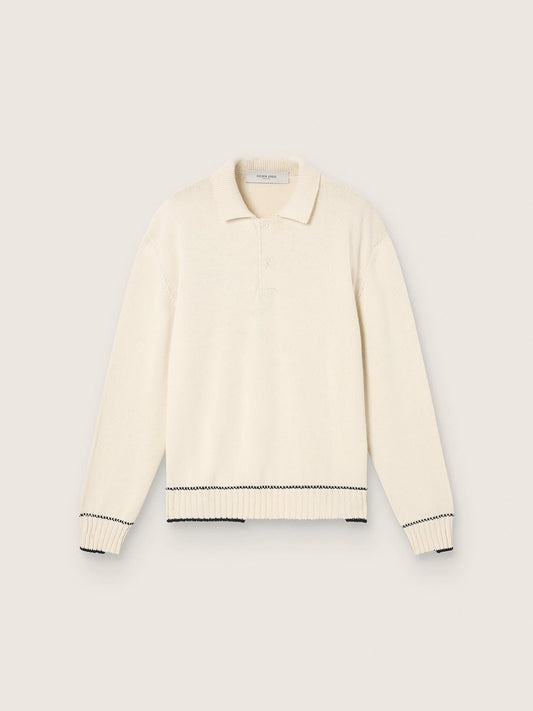 Golden Goose Deluxe Brand Journey m's knit  polo rindley cotton blend with p