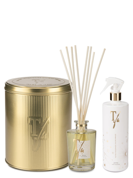 'Gold Tin Box Joyful' gift box Room diffusers