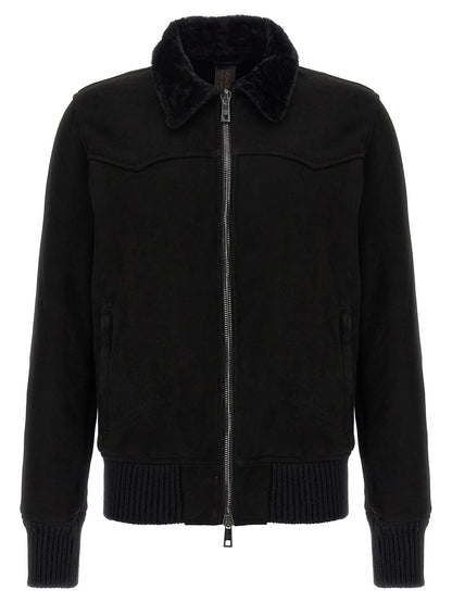 Sheepskin bomber jacket Down jacket, Parka, Casual jackets