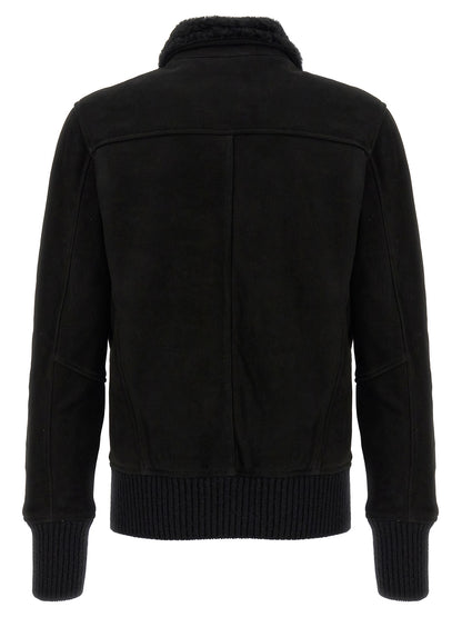 Sheepskin bomber jacket Down jacket, Parka, Casual jackets