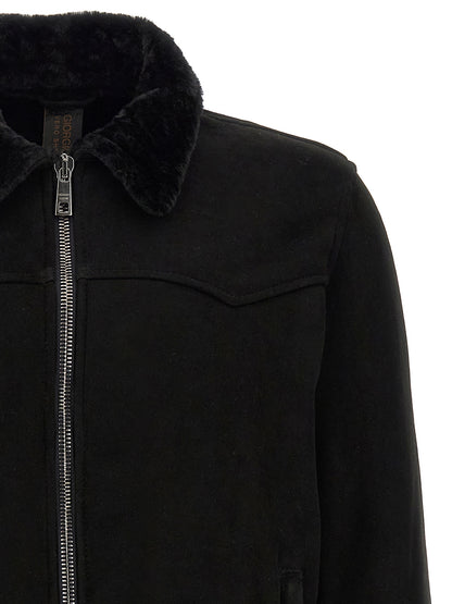Sheepskin bomber jacket Down jacket, Parka, Casual jackets