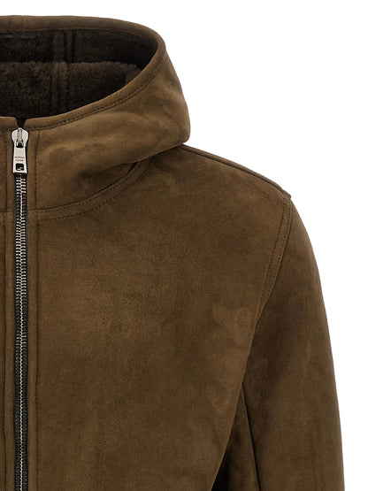 Shearling hooded jacket  Down jacket, Parka, Casual jackets