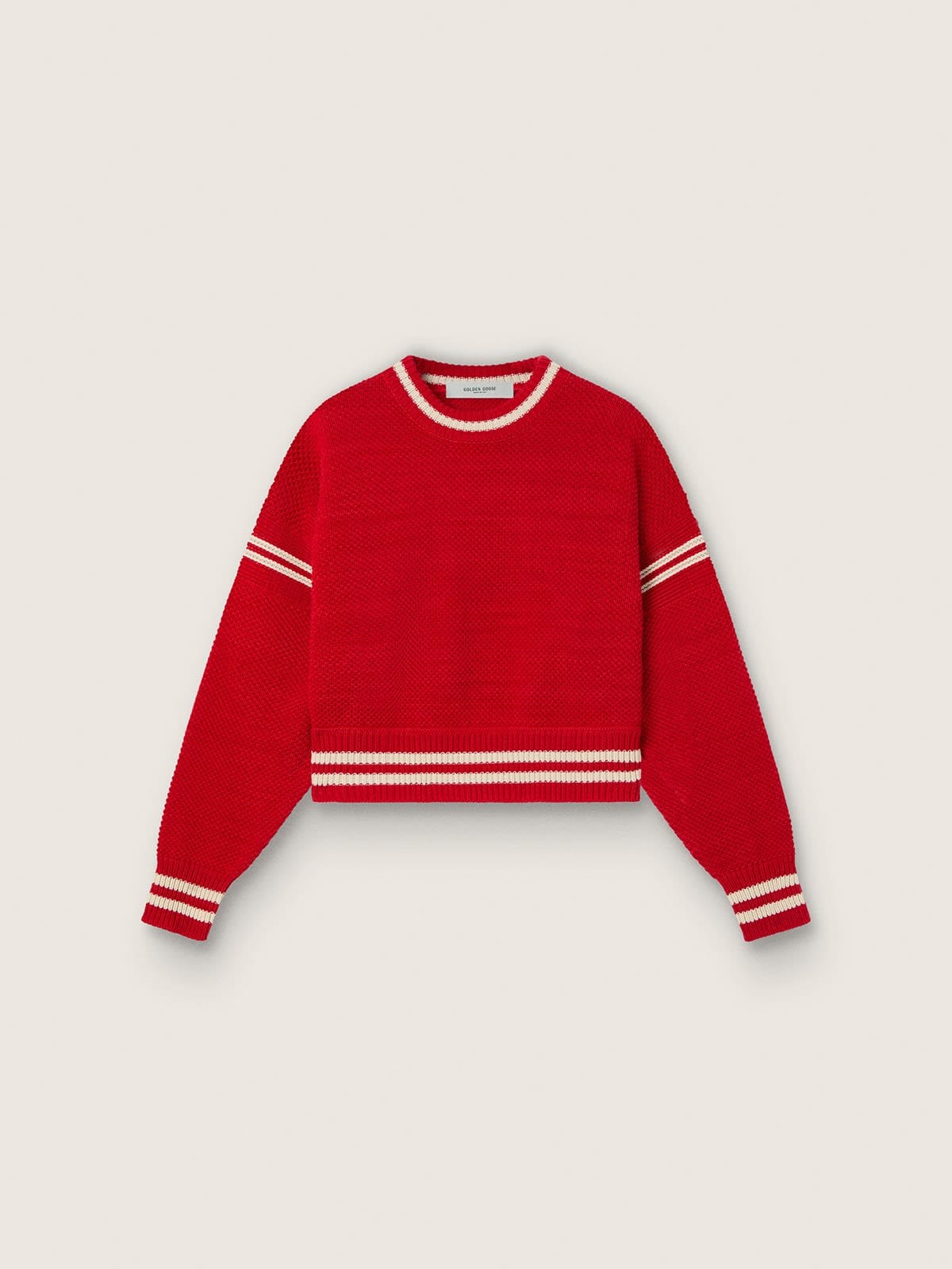 Golden Goose Deluxe Brand Journey w's boxy crewneck rachel cotton waffle