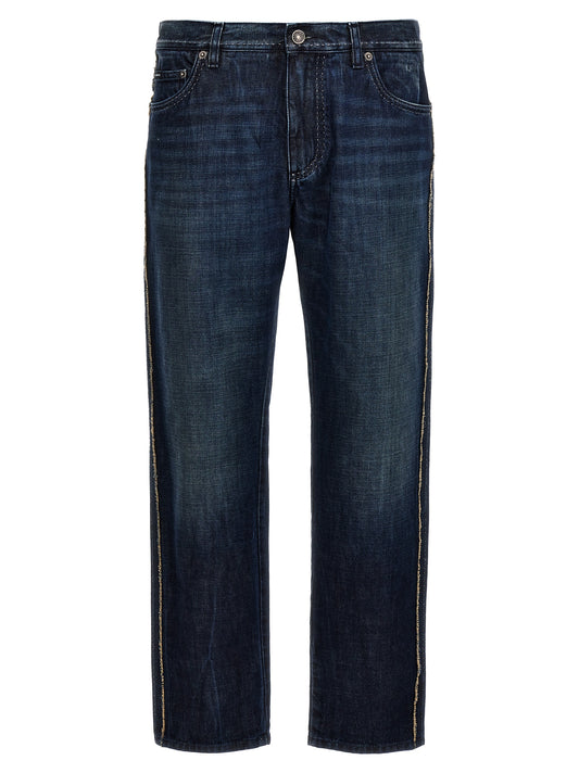 Fringed stitching jeans Jeans