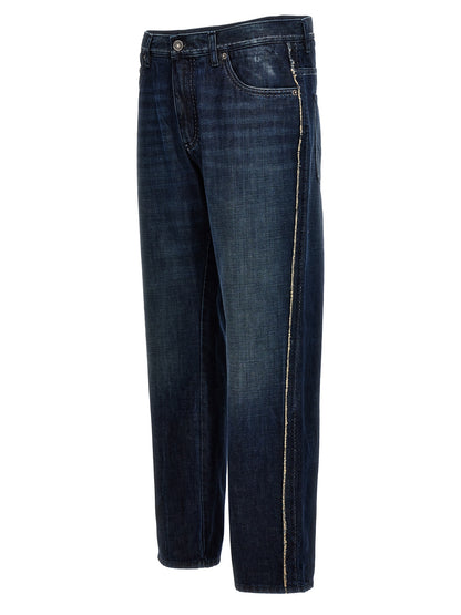 Fringed stitching jeans Jeans