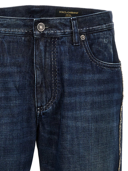 Fringed stitching jeans Jeans