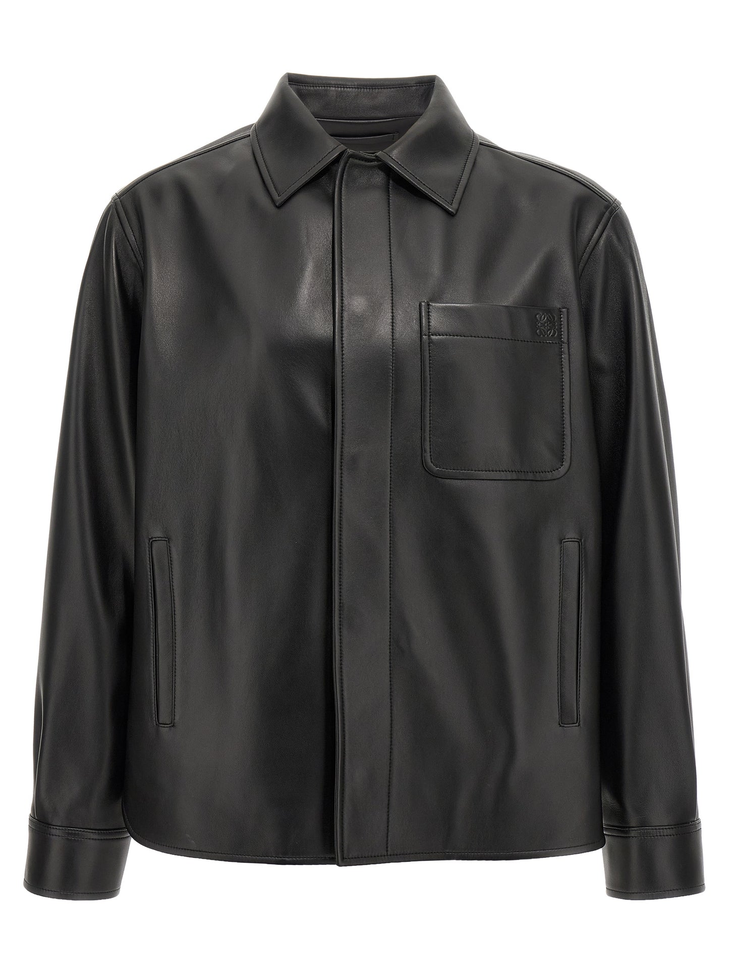 Nappa leather overshirt Down jacket, Parka, Casual jackets