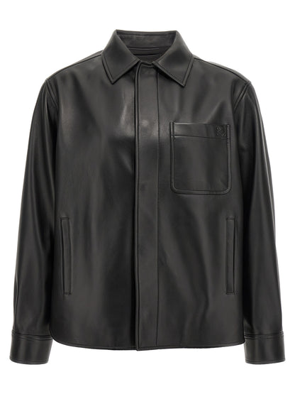 Nappa leather overshirt Down jacket, Parka, Casual jackets