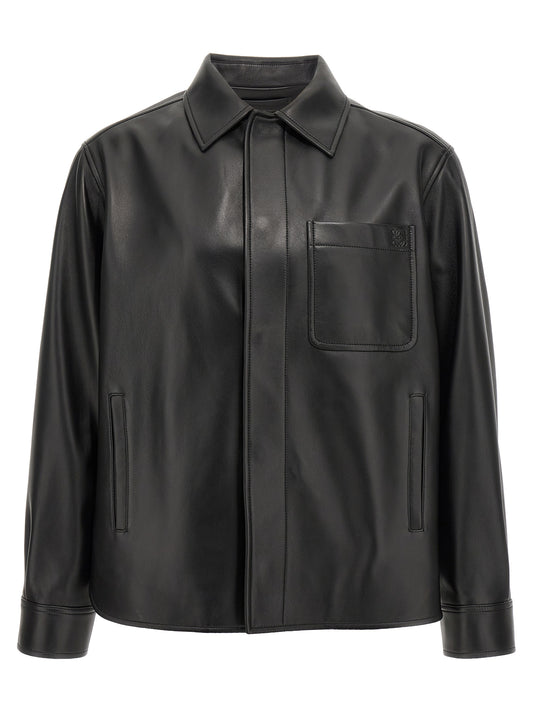 Nappa leather overshirt Down jacket, Parka, Casual jackets