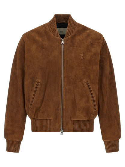 Suede bomber jacket Down jacket, Parka, Casual jackets