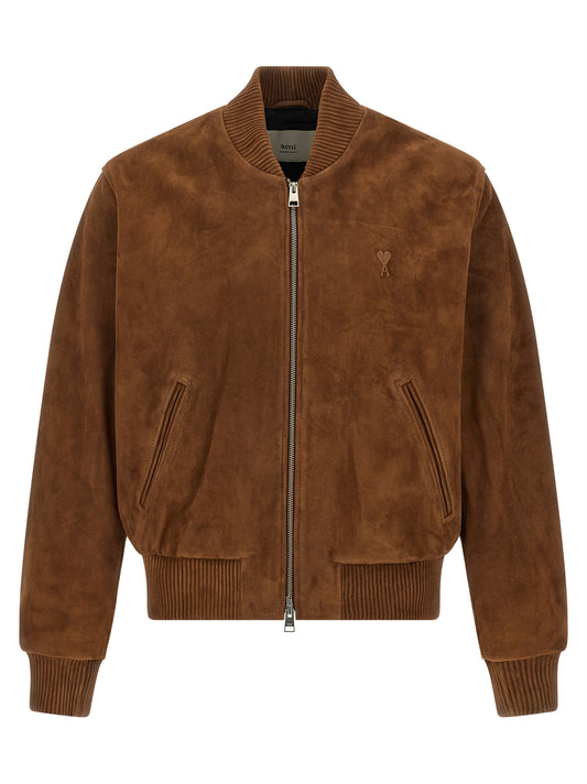Suede bomber jacket Down jacket, Parka, Casual jackets