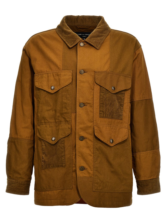 Ribbed velvet insert canvas jacket Piumini, Parka, Giacche casual
