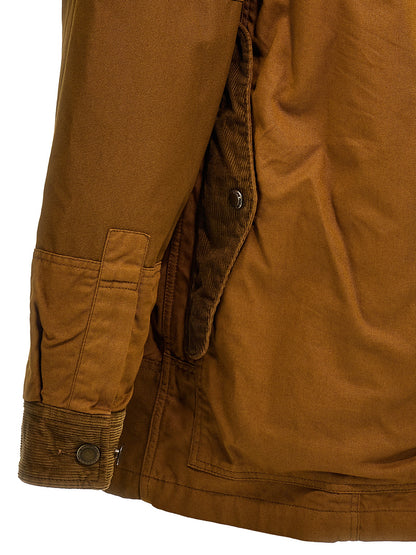 Ribbed velvet insert canvas jacket Piumini, Parka, Giacche casual