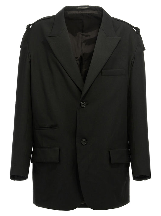 Single-breasted blazer with strap detail Blazer