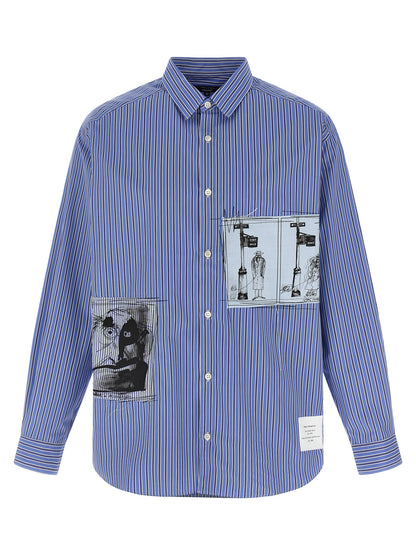 Patch striped shirt Shirt, blouse