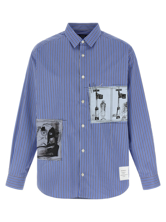 Patch striped shirt Shirt, blouse