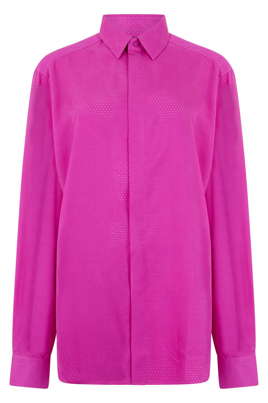 Tom Ford Perforated dot silk twill classic fit shirt