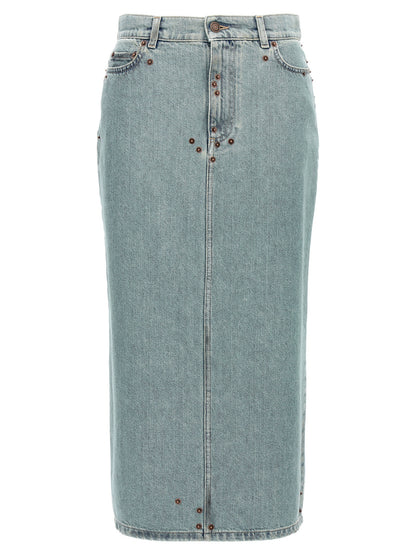 Rivets denim skirt Skirts