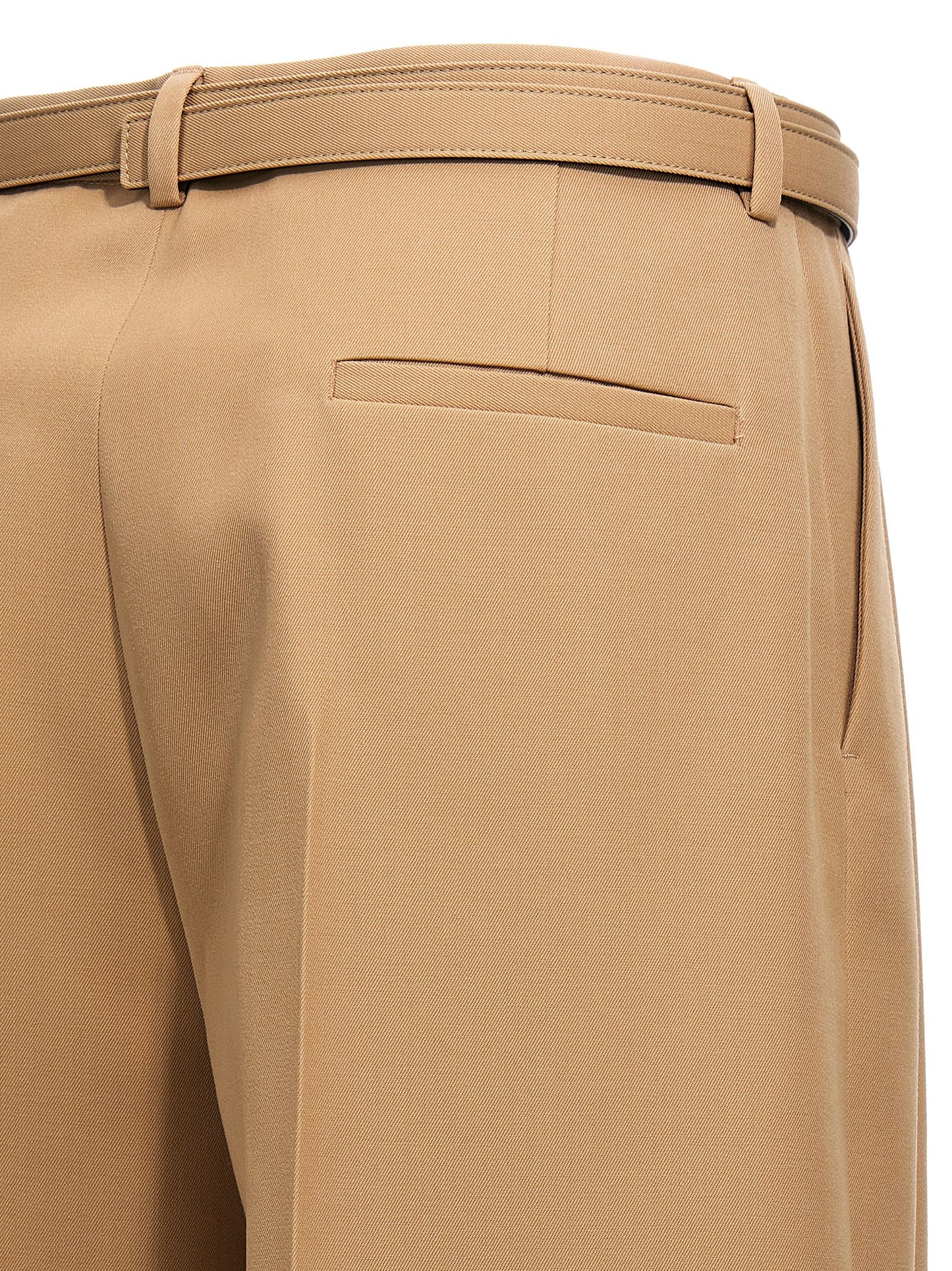 Gabardine belt pants Pants