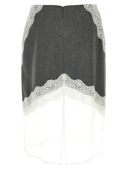 Organza lace wool skirt Skirts