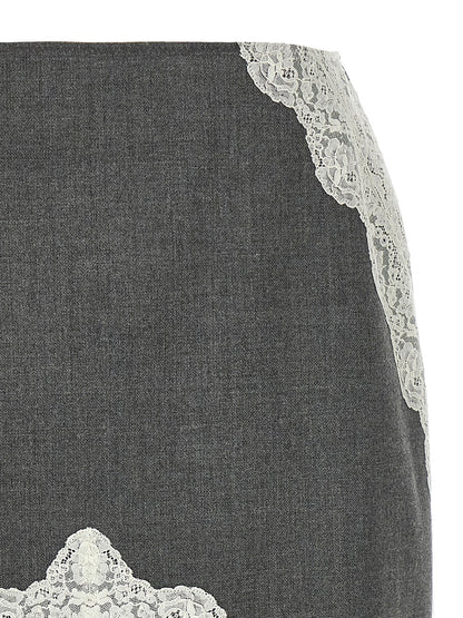 Organza lace wool skirt Skirts