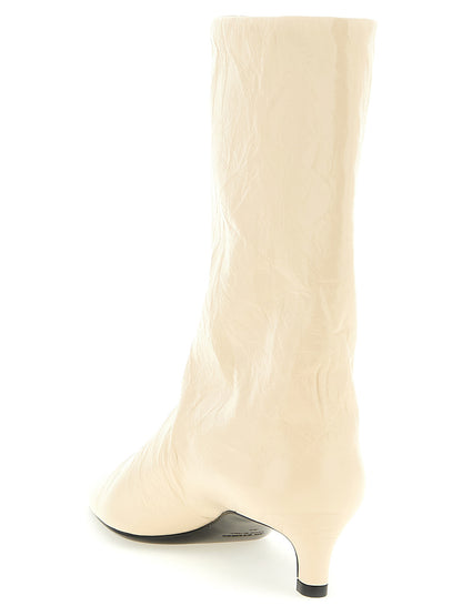 Craquelé leather ankle boots Boots, ankle boots