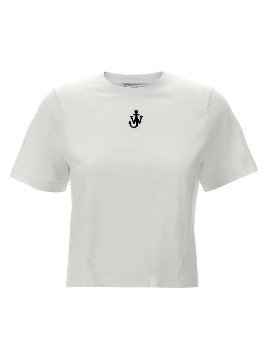 'Anchor embroidery pannelled cropped' T-shirt  T-shirt
