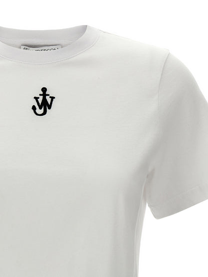 'Anchor embroidery pannelled cropped' T-shirt  T-shirt
