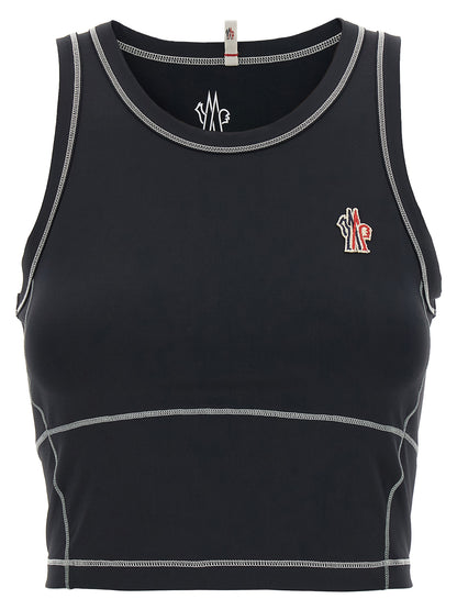 Logo patch sporty top Tops