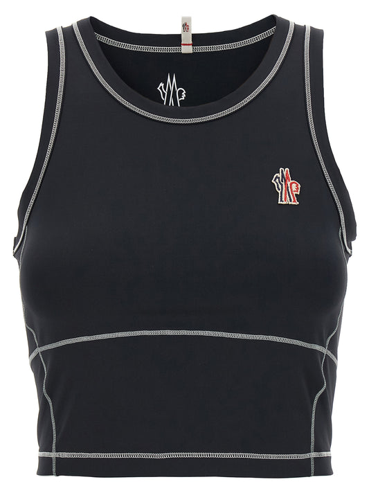 Logo patch sporty top Tops