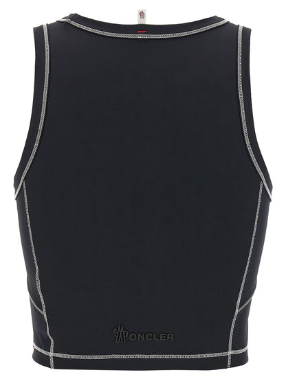 Logo patch sporty top Tops