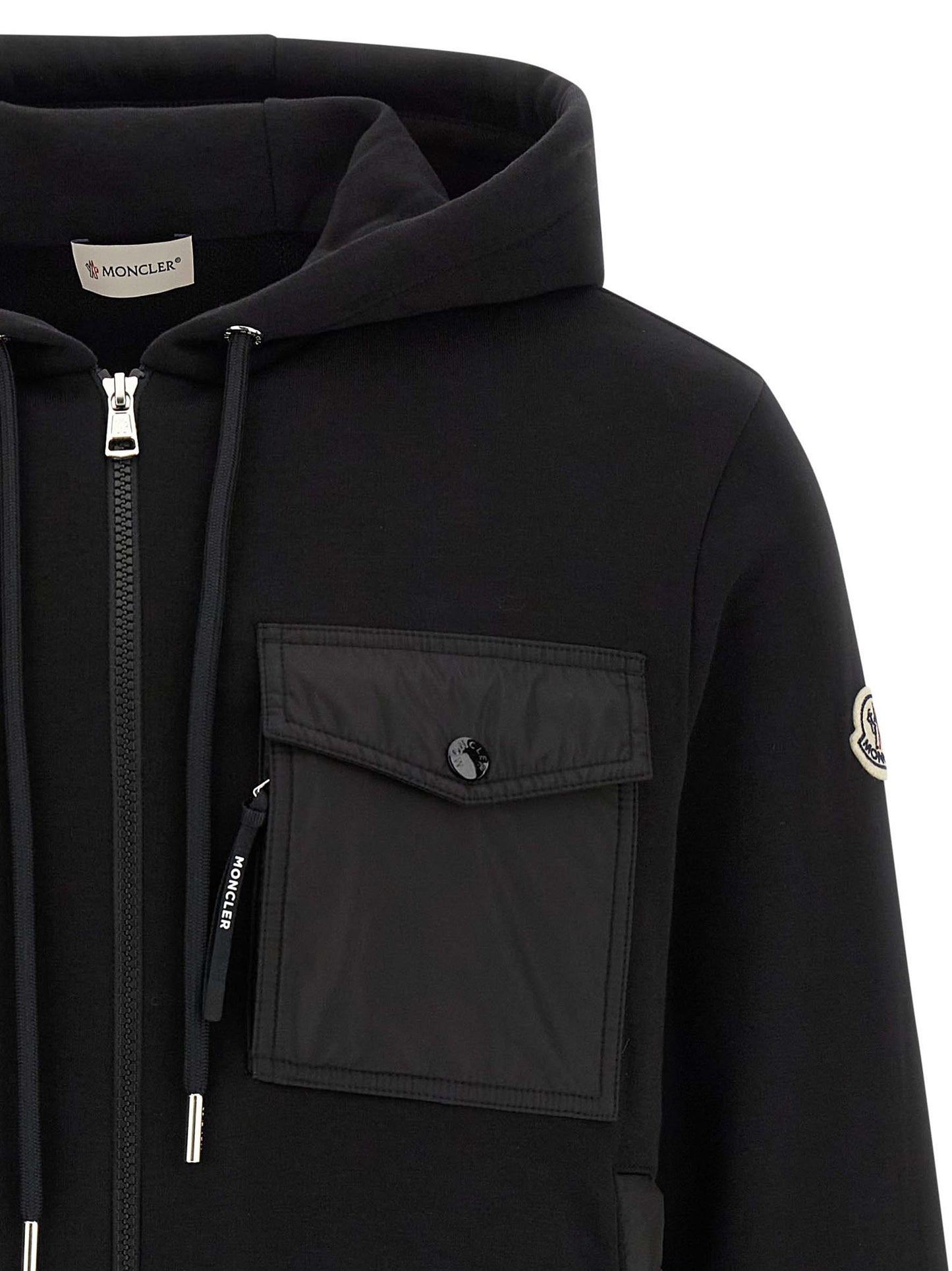 Nylon insert hoodie Sweatshirt
