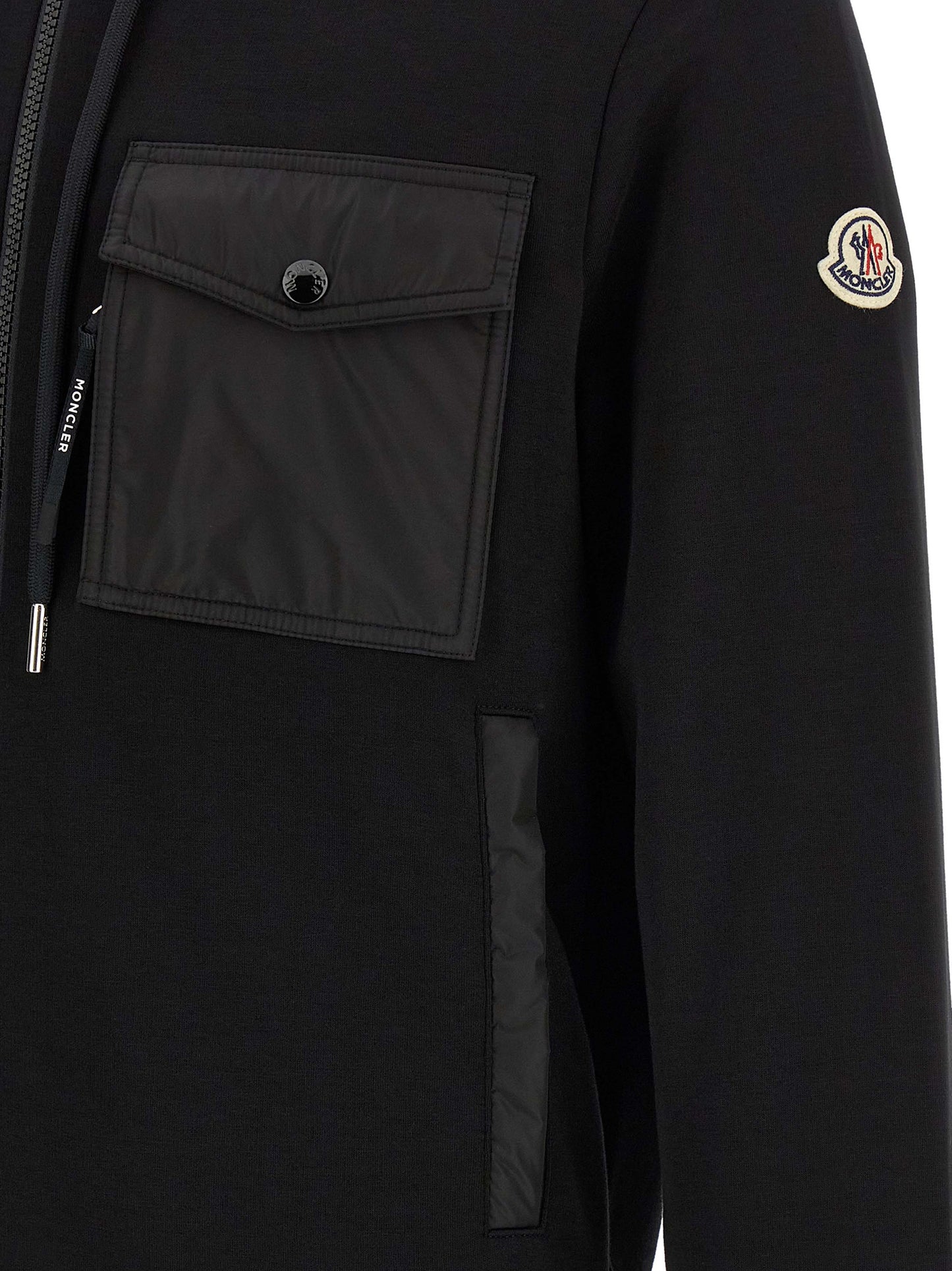 Nylon insert hoodie Sweatshirt